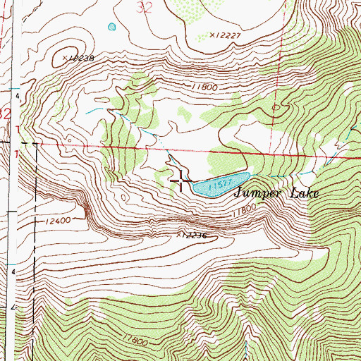 Topographic Map of Jumper Creek Dam, CO