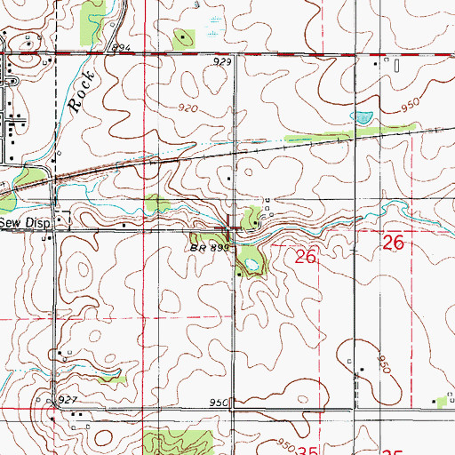 Topographic Map of Calamus Creek Bridge, IA