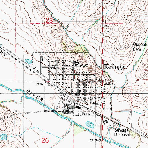 Topographic Map of Kellogg City Hall, IA