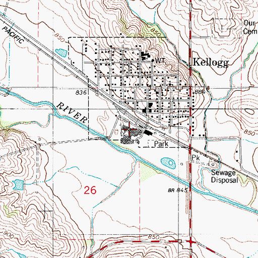 Topographic Map of Kellogg, IA