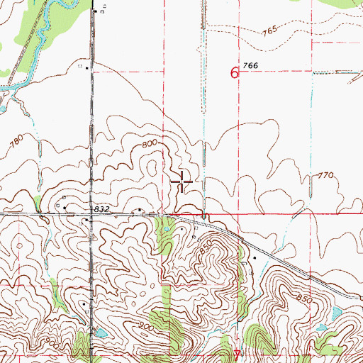 Topographic Map of Dove Post Office (historical), IA