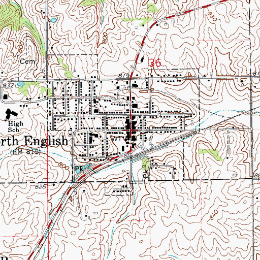 Topographic Map of North English Family Practice Center, IA