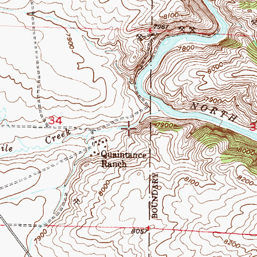 Topographic Map of Ginger Quill Dam, CO