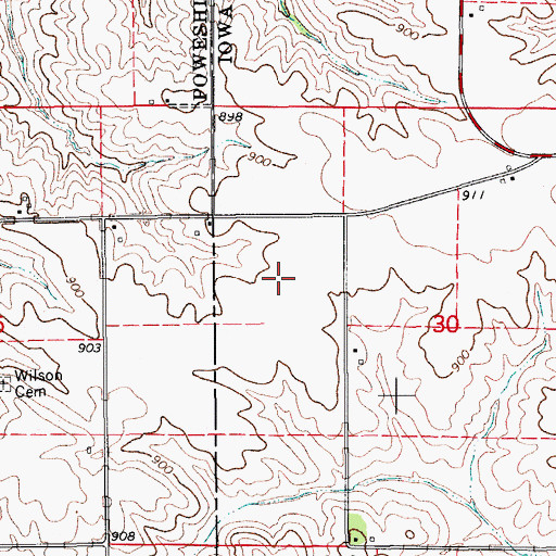 Topographic Map of Saint James Lutheran Church, IA