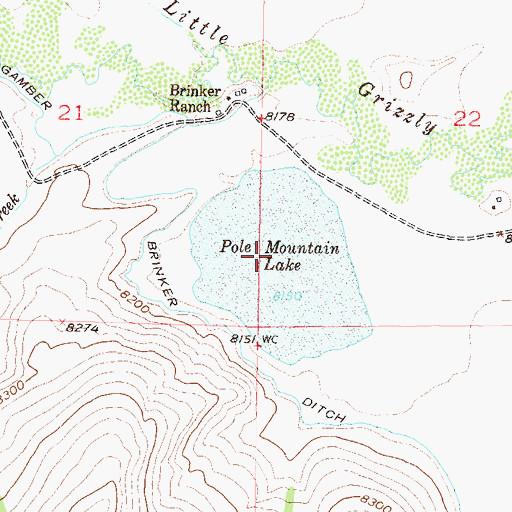Topographic Map of Pole Mountain Dam, CO