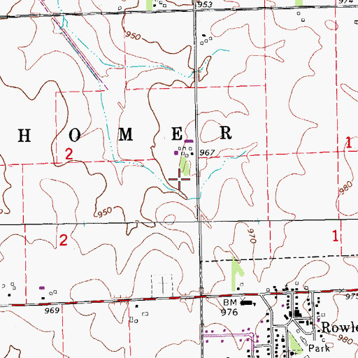 Topographic Map of Rowley Fen Area, IA