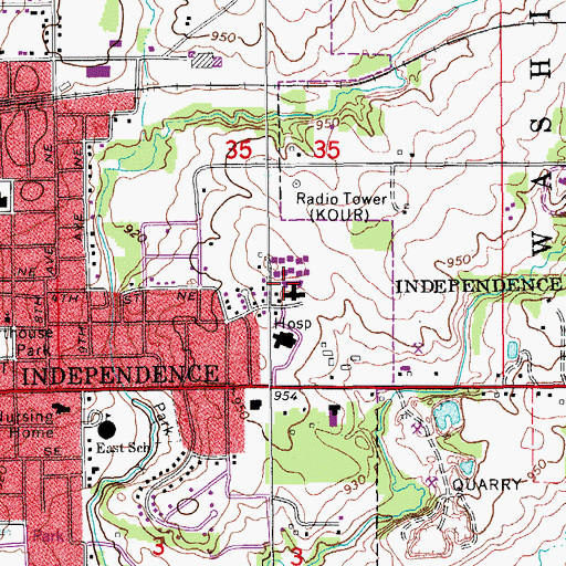 Topographic Map of West-Village Care Center, IA