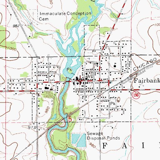 Topographic Map of Fairbank Post Office, IA