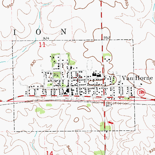 Topographic Map of Saint Andrew's Lutheran Church, IA
