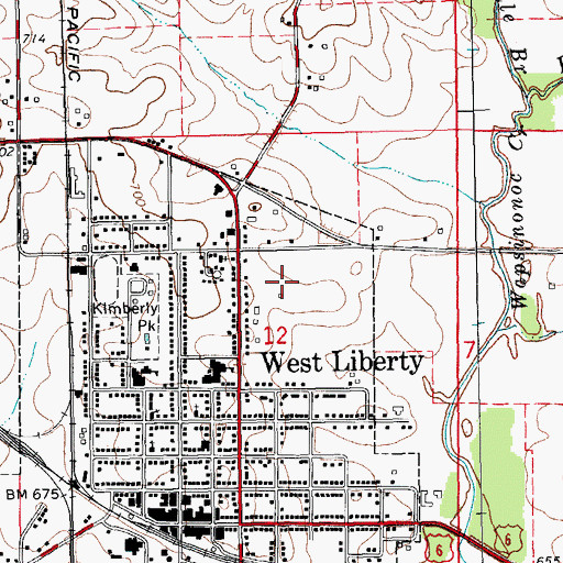 Topographic Map of Simpson Memorial Home, IA
