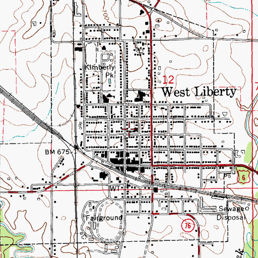 Topographic Map of West Liberty United Methodist Church, IA