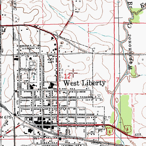 Topographic Map of West Liberty Elementary School, IA