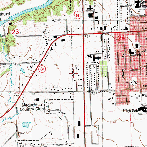 Topographic Map of Wagoner Familly Foot Clinic, IA