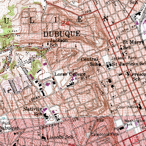 Topographic Map of Henlon Parking Lot, IA