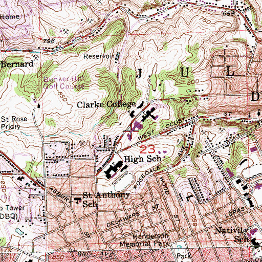 Topographic Map of Mary Josita Hall, IA