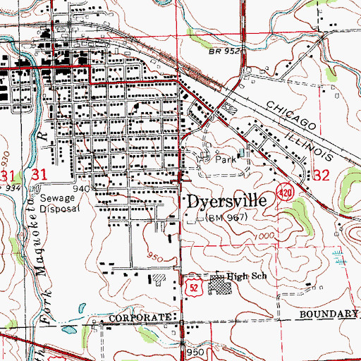 Topographic Map of Jehovahs Witnesses Congregation, IA