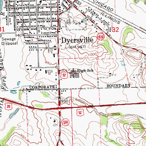 Topographic Map of Beckman Catholic High School, IA