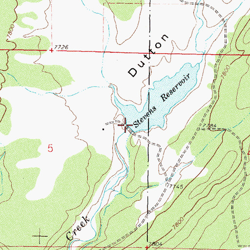 Topographic Map of Stevens Dam, CO