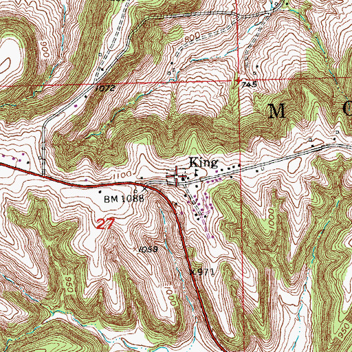 Topographic Map of Saint Catherines Cemetery, IA