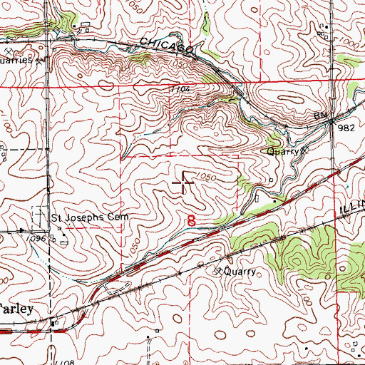 Topographic Map of Hogan Cemetery, IA