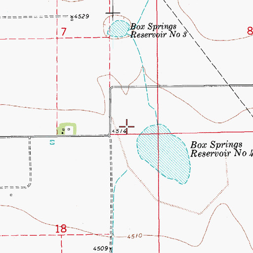 Topographic Map of Box Springs Number 4 Dam, CO