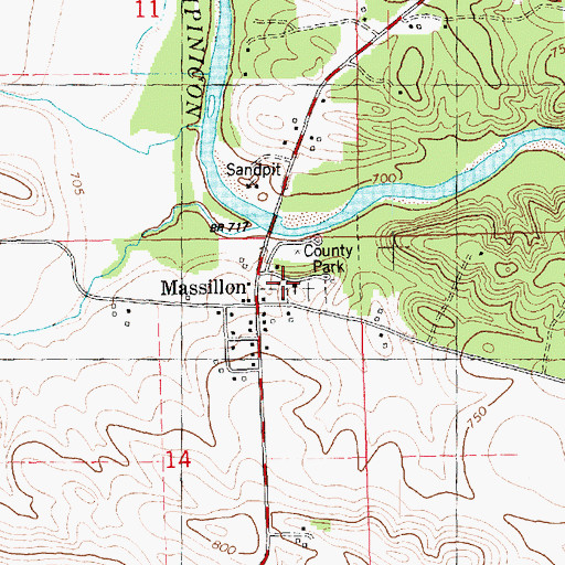 Topographic Map of Diamond Community Church, IA