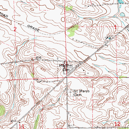 Topographic Map of Martin Linn Historical Marker, IA