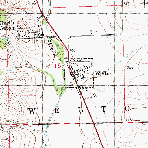 Topographic Map of Welton Post Office, IA