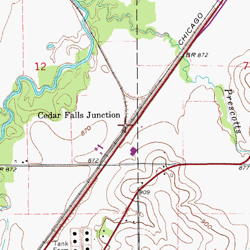 Topographic Map of Cedar Falls Junction (historical), IA