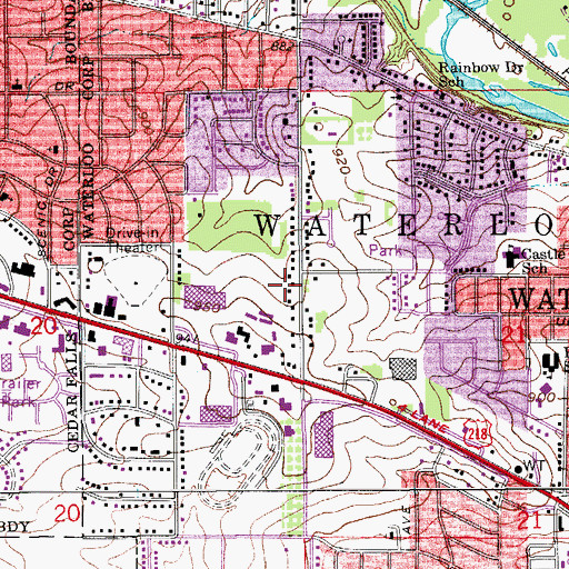 Topographic Map of Heartland Vineyard Church, IA