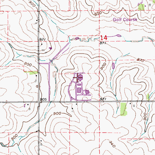 Topographic Map of Butler Hall, IA