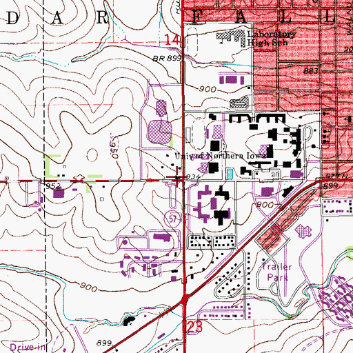 Topographic Map of Conferences and Visitor Services, IA