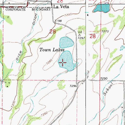 Topographic Map of La Veta Town Reservoir, CO