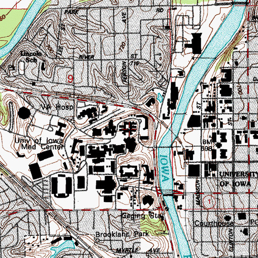 Topographic Map of Steindler Building, IA