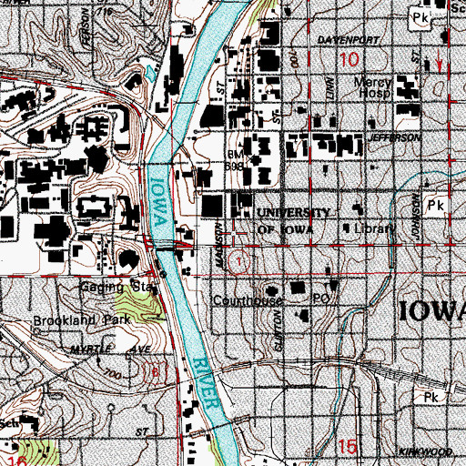 Topographic Map of Lindquist Center, IA