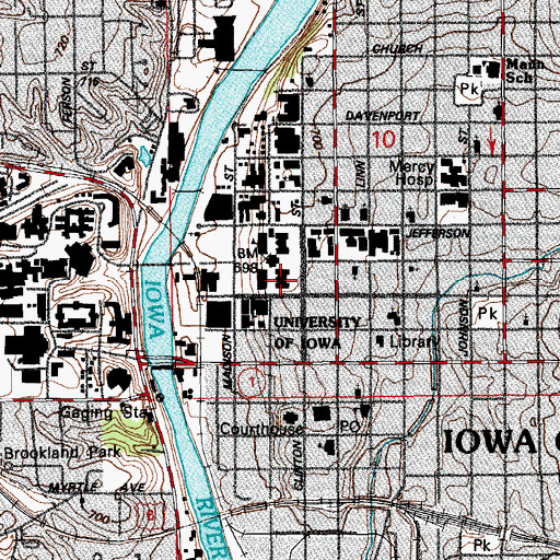 Topographic Map of Schaeffer Hall, IA
