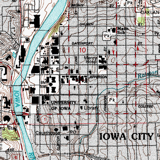 Topographic Map of Spence Laboratories of Psychology, IA