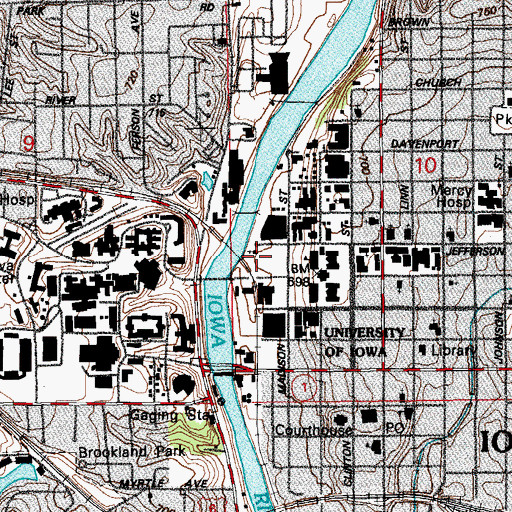 Topographic Map of Hubbard Park, IA