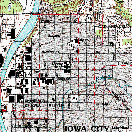 Topographic Map of Adolescent and Pediatric Clinic, IA
