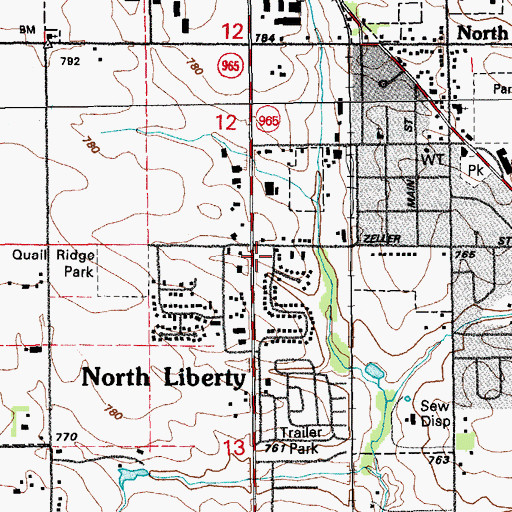 Topographic Map of Celebration Assembly of God Church, IA