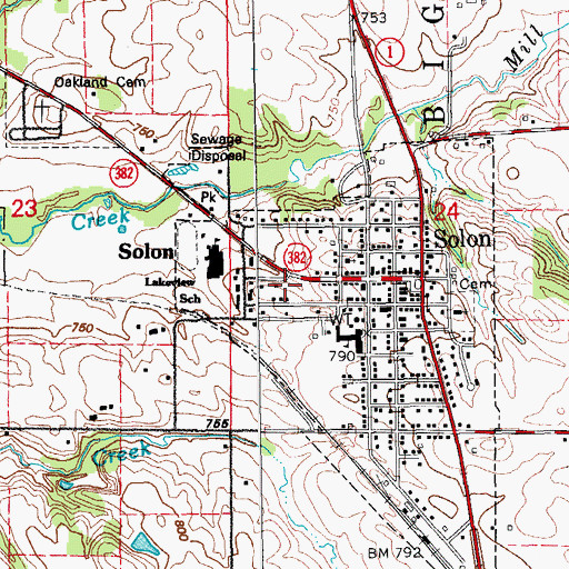 Topographic Map of Solon Family Practice Clinic, IA