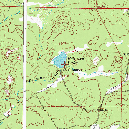 Topographic Map of Bellaire Dam, CO