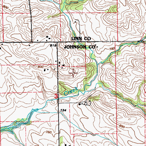 Topographic Map of Facklers Grove Cemetery, IA