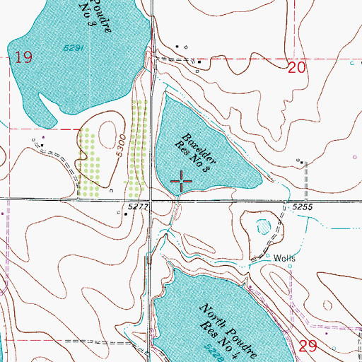 Topographic Map of Box Elder Number 3 Dam, CO