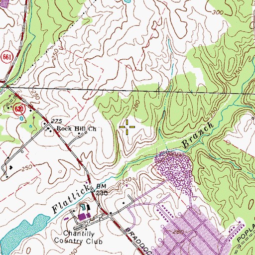 Topographic Map of Flat Lick Stream Valley Park, VA