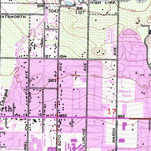 Topographic Map of Germain Elementary School, CA