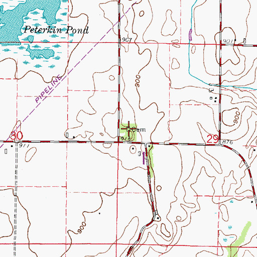 Topographic Map of Old Bloomfield Cemetery, WI
