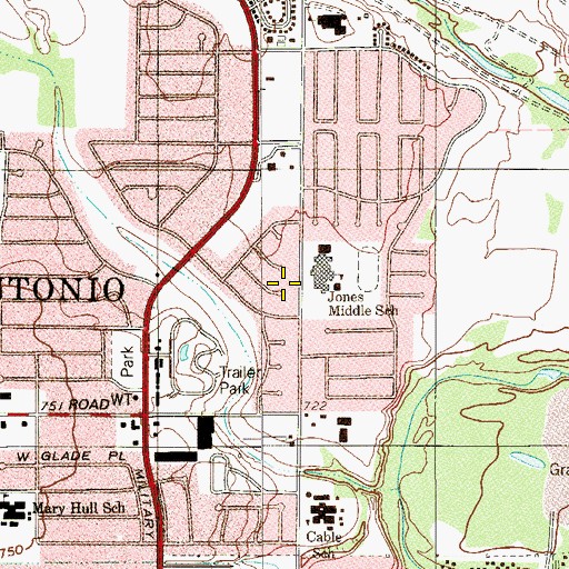 Topographic Map of Anson Jones Middle School, TX