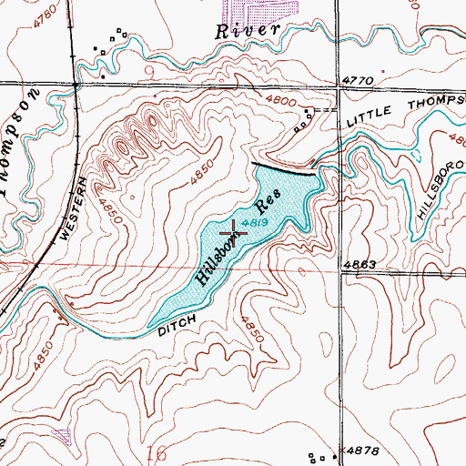 Topographic Map of Little Thompson Reservoir, CO