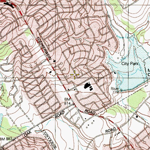 Topographic Map of Crestview Elementary School, TX